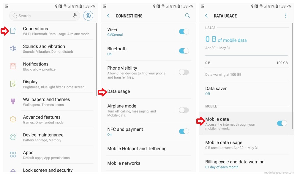 Confirm Working of Mobile Data