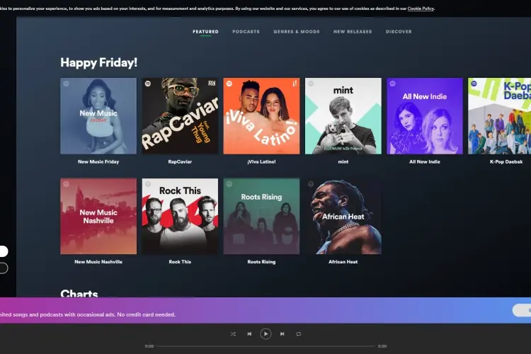 Spotify Web Player    Features