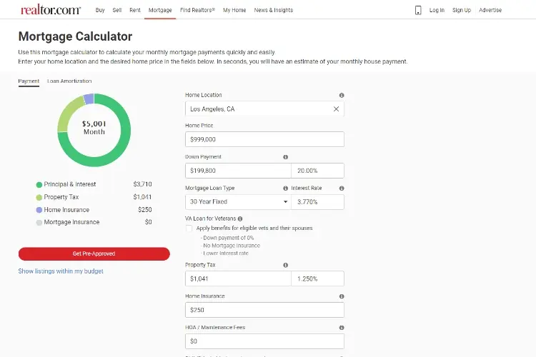 RealtorMortgage Calculator