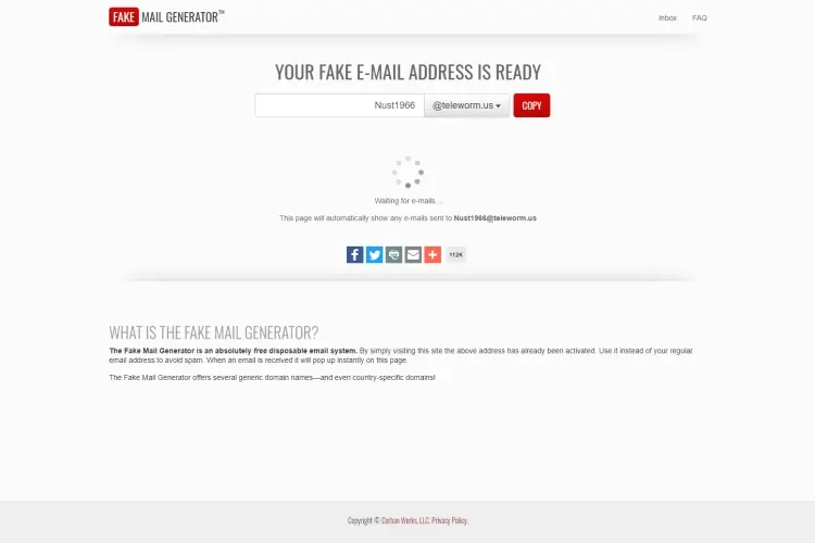 Fake Mail Generator